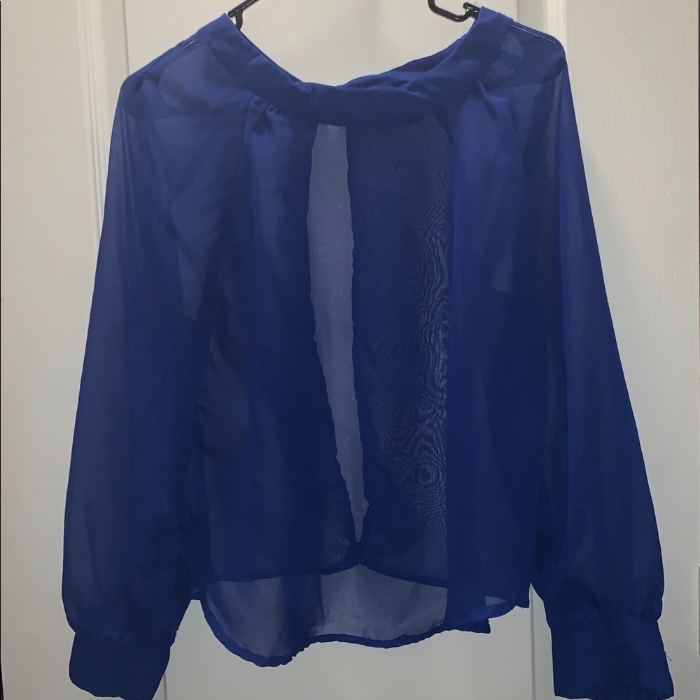 Royal Blue sheer open back Stacey Summers S